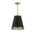 Meridian - M7014MBKNB - One Light Pendant - Matte Black with Natural Brass