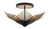 Varaluz - 570S04DBFG - Four Light Semi-Flush Mount - Aristocrat - Dark Bronze / French Gold