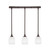 Toltec Lighting - 25-DG-615 - Three Light Linear Pendalier - Any - Dark Granite