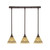 Toltec Lighting - 25-DG-7185 - Three Light Linear Pendalier - Any - Dark Granite