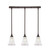 Toltec Lighting - 25-DG-721 - Three Light Linear Pendalier - Any - Dark Granite