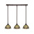 Toltec Lighting - 25-DG-9945 - Three Light Linear Pendalier - Any - Dark Granite