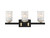 Lighting One E - V6-L8-3601-3-143 - Three Light Bathroom Vanity - Keene - Matte Black w/ Warm Brass