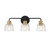 Lighting One E - V6-L8-5900-3-143 - Three Light Bathroom Vanity - Flagler - Matte Black w/ Warm Brass