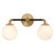 Lighting One E - V6-L8-9604-2-143 - Two Light Bathroom Vanity - Dresden - Matte Black w/ Warm Brass