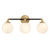 Lighting One E - V6-L8-9604-3-143 - Three Light Bathroom Vanity - Dresden - Matte Black w/ Warm Brass