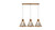 Accord Lighting - 1538.12 - Three Light Pendant - Corda - Teak