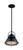 Nuvo Lighting - 60-7063 - One Light Pendant - Upton - Gloss Black / Silver