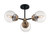 Nuvo Lighting - 60-7123 - Three Light Semi Flush Mount - Axis - Matte Black / Brass Accents