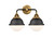 Innovations - 288-2W-BAB-HFS-61-BK - Two Light Bath Vanity - Nouveau 2 - Black Antique Brass