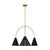 Visual Comfort Studio - KC1113MBKBBS-L1 - LED Chandelier - Cambre - Midnight Black and Burnished Brass