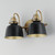 Hollis Two Light Wall Sconce (21422BKNAB)