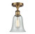 Innovations - 516-1C-BB-G2812 - One Light Semi-Flush Mount - Ballston - Brushed Brass