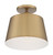 Nuvo Lighting - 60-7322 - One Light Semi Flush Mount - Motif - Brushed Brass / White Accents
