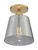 Nuvo Lighting - 60-7323 - One Light Semi Flush Mount - Motif - Brushed Brass / Smoked Glass