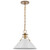 Nuvo Lighting - 60-7524 - One Light Pendant - Outpost - Matte White / Burnished Brass