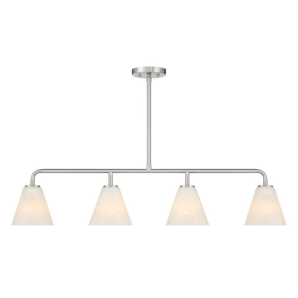 Savoy House - 1-4014-4-SN - Four Light Linear Chandelier - Blair - Satin Nickel