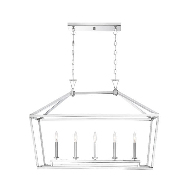 Savoy House - 1-424-5-109 - Five Light Linear Chandelier - Townsend - Polished Nickel