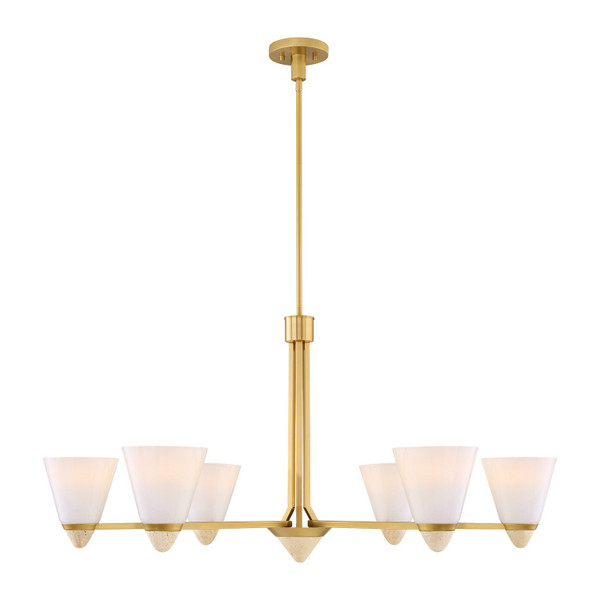 Savoy House - 1-7266-6-322 - Six Light Chandelier - Kohlman - Warm Brass