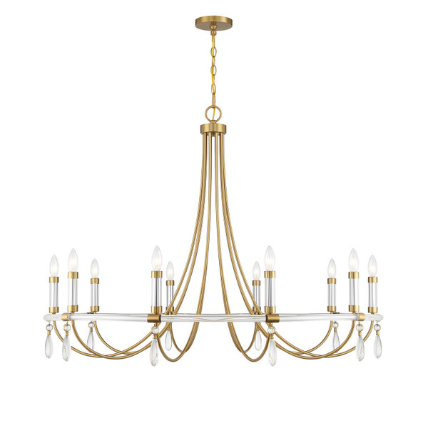 Savoy House - 1-7712-10-195 - Ten Light Chandelier - Mayfair - Warm Brass and Chrome