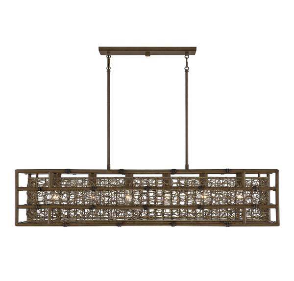 Savoy House - 1-7913-6-184 - Six Light Linear Chandelier - Treviso - Grapevine