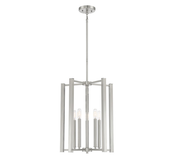 Savoy House - 3-7701-5-SN - Five Light Pendant - Benson - Satin Nickel