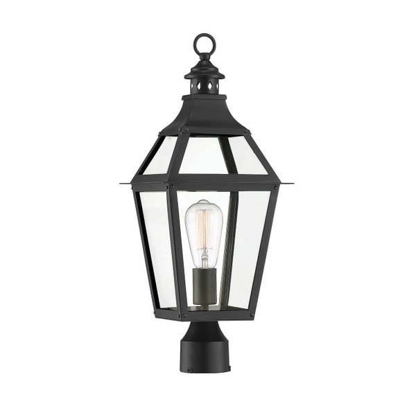 Savoy House - 5-724-153 - One Light Post Lantern - Jackson - Black w/Gold Highlights
