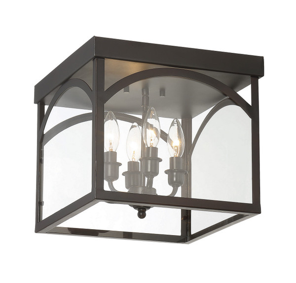 Savoy House - 6-3058-4-13 - Four Light Flush Mount - Garrett - English Bronze