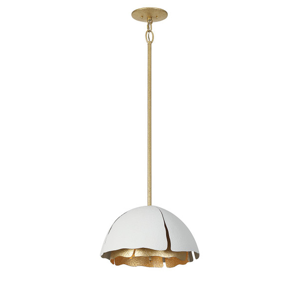 Savoy House - 7-1398-3-14 - Three Light Pendant - Brewster - Cavalier Gold w/Royal White