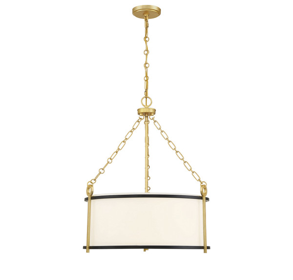 Savoy House - 7-1920-3-261 - Three Light Pendant - Kian - Matte Black w/True Gold