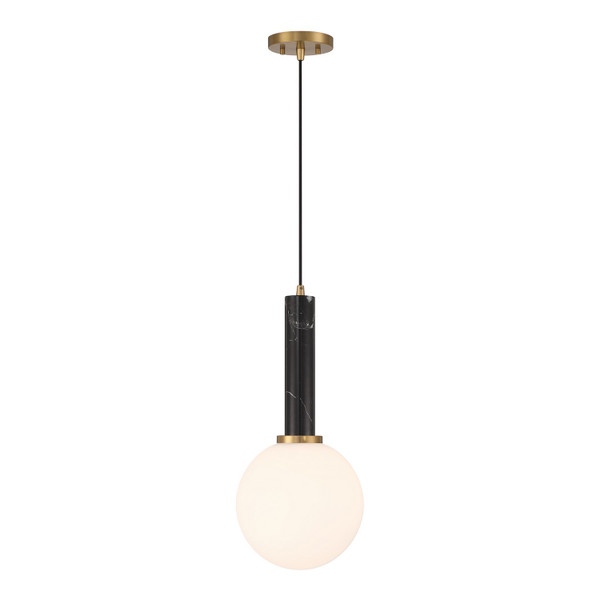 Savoy House - 7-2902-1-263 - One Light Pendant - Callaway - Black Marble w/Warm Brass