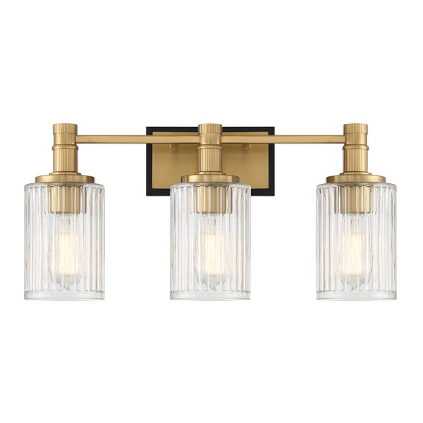 Savoy House - 8-1102-3-143 - Three Light Bathroom Vanity - Concord - Matte Black w/Warm Brass