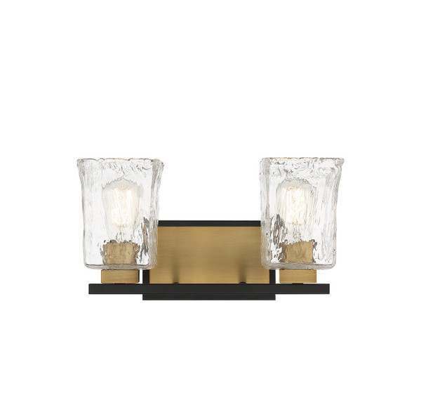 Savoy House - 8-1720-2-143 - Two Light Bathroom Vanity - Sidney - Matte Black w/Warm Brass Accents