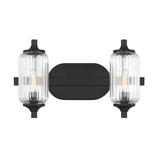 Savoy House - 8-3024-2-BK - Two Light Bathroom Vanity - Holton - Matte Black