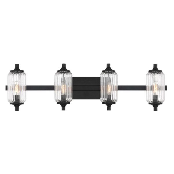 Savoy House - 8-3024-4-BK - Four Light Bathroom Vanity - Holton - Matte Black