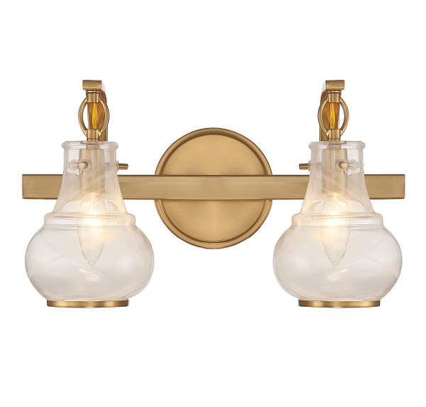 Savoy House - 8-4417-2-322 - Two Light Bathroom Vanity - Adams - Warm Brass