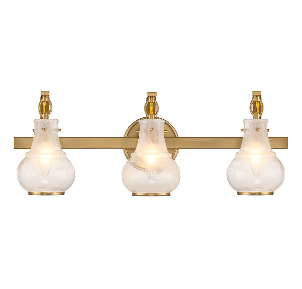 Savoy House - 8-4417-3-322 - Three Light Bathroom Vanity - Adams - Warm Brass