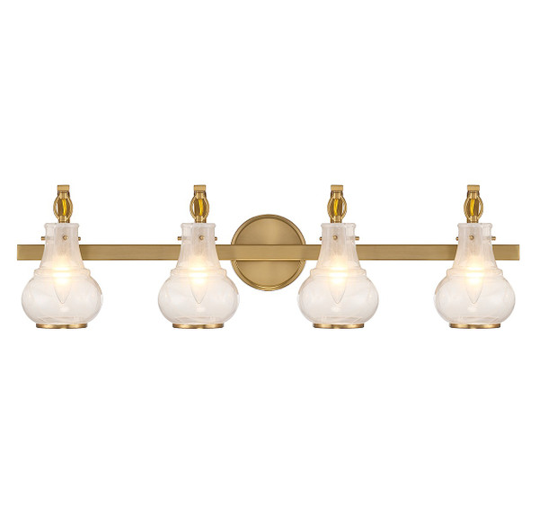 Savoy House - 8-4417-4-322 - Four Light Bathroom Vanity - Adams - Warm Brass