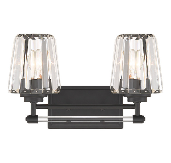 Savoy House - 8-6001-2-BK - Two Light Bathroom Vanity - Garnet - Matte Black