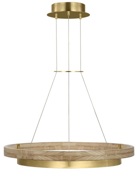 Visual Comfort Modern - 700GRC30HABNO-LED930 - LED Chandelier - Grace - Hand Rubbed Antique Brass/Natural Oak