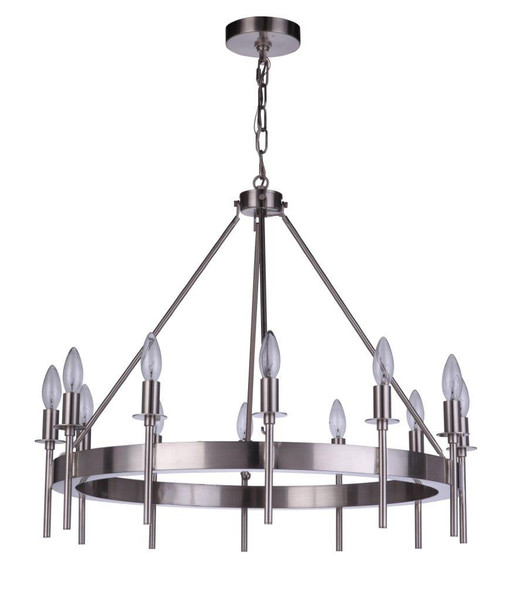 Craftmade - 54312-BNK - 12 Light Chandelier - Larrson - Brushed Polished Nickel