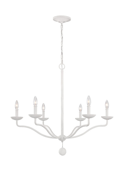 Visual Comfort Studio - F3130/6PSW - Six Light Chandelier - Annie - Plaster White