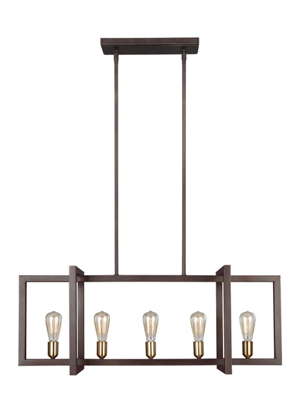 Visual Comfort Studio - F3147/5NWB - Five Light Island Chandelier - Finnegan - New World Bronze