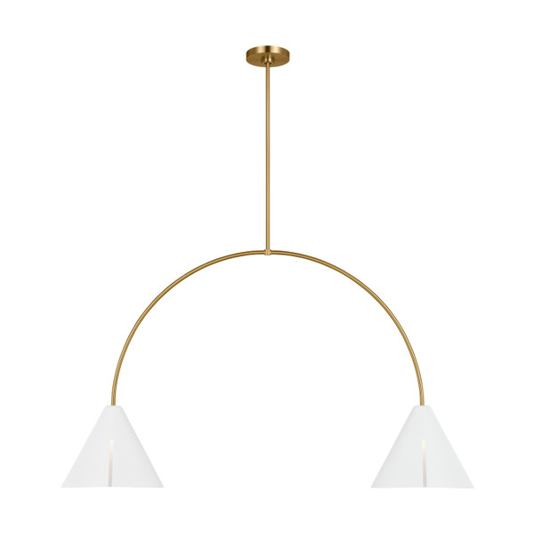 Visual Comfort Studio - KC1102MWTBBS-L1 - LED Linear Chandelier - Cambre - Matte White and Burnished Brass
