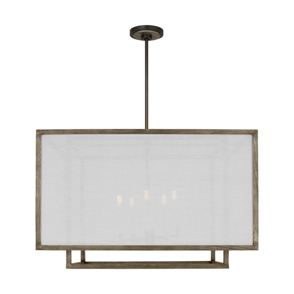Visual Comfort Studio - TFC1075WDO - Five Light Chandelier - Brockway - Weathered Oak Wood