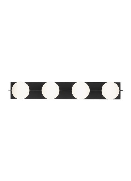 Visual Comfort Modern - SLBA123B - Four Light Bath Vanity - Orbel - Matte Black