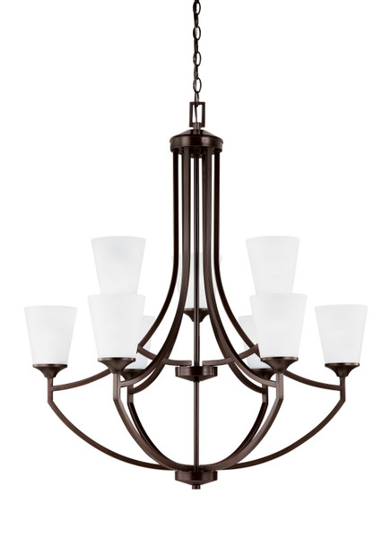 Generation Lighting - 3124509EN3-710 - Nine Light Chandelier - Hanford - Bronze