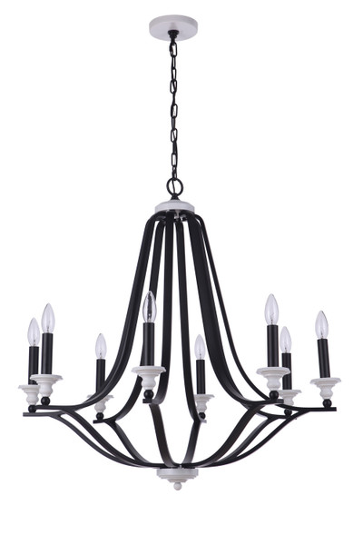 Craftmade - 57628-FBMWW - Eight Light Chandelier - Esme - Flat Black / Matte White