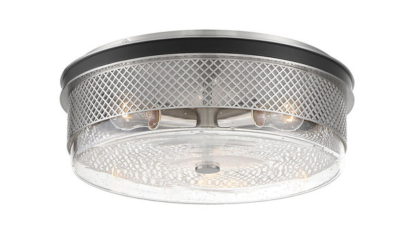 Minka-Lavery - 1059-691 - Three Light Flush Mount - Cole's Crossing - Coal w/Brushed Nickel
