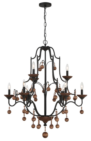 Minka-Lavery - 2669-723 - Nine Light Chandelier - Colonial Charm - Old World Bronze w/Walnut